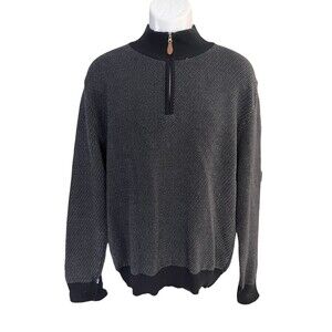 Novica men's L 1/4 zip high neck sweater 100% pima cotton
